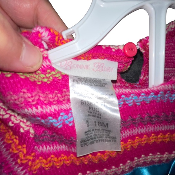 Bonnie Baby Infant Girl 2pc Set Top And Pants Ruffled Hem 18 Ming’s Multi Color - Picture 4 of 4